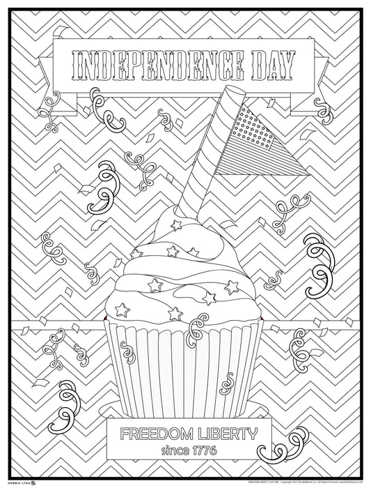 Freedom Liberty Cupcake Personalized Giant Coloring Poster 46"x60"