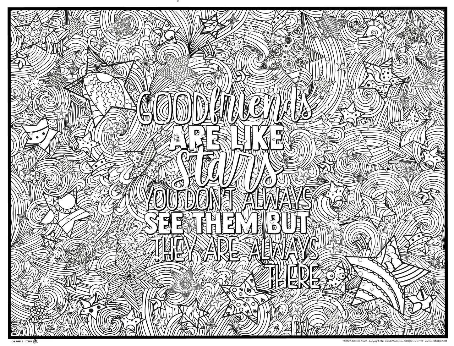 Friends Like Stars Giant Coloring Poster 46"x60"