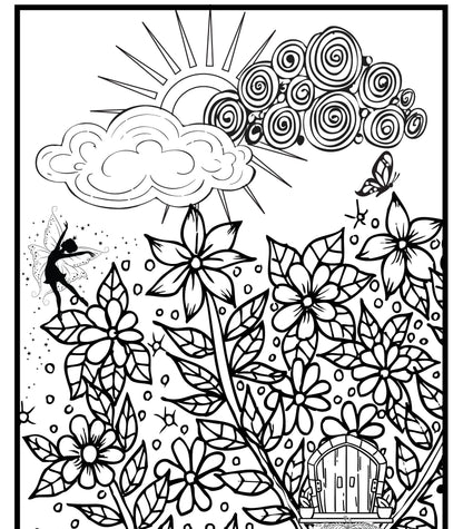 Fairy Doors Coloring Banner Poster 24x72"