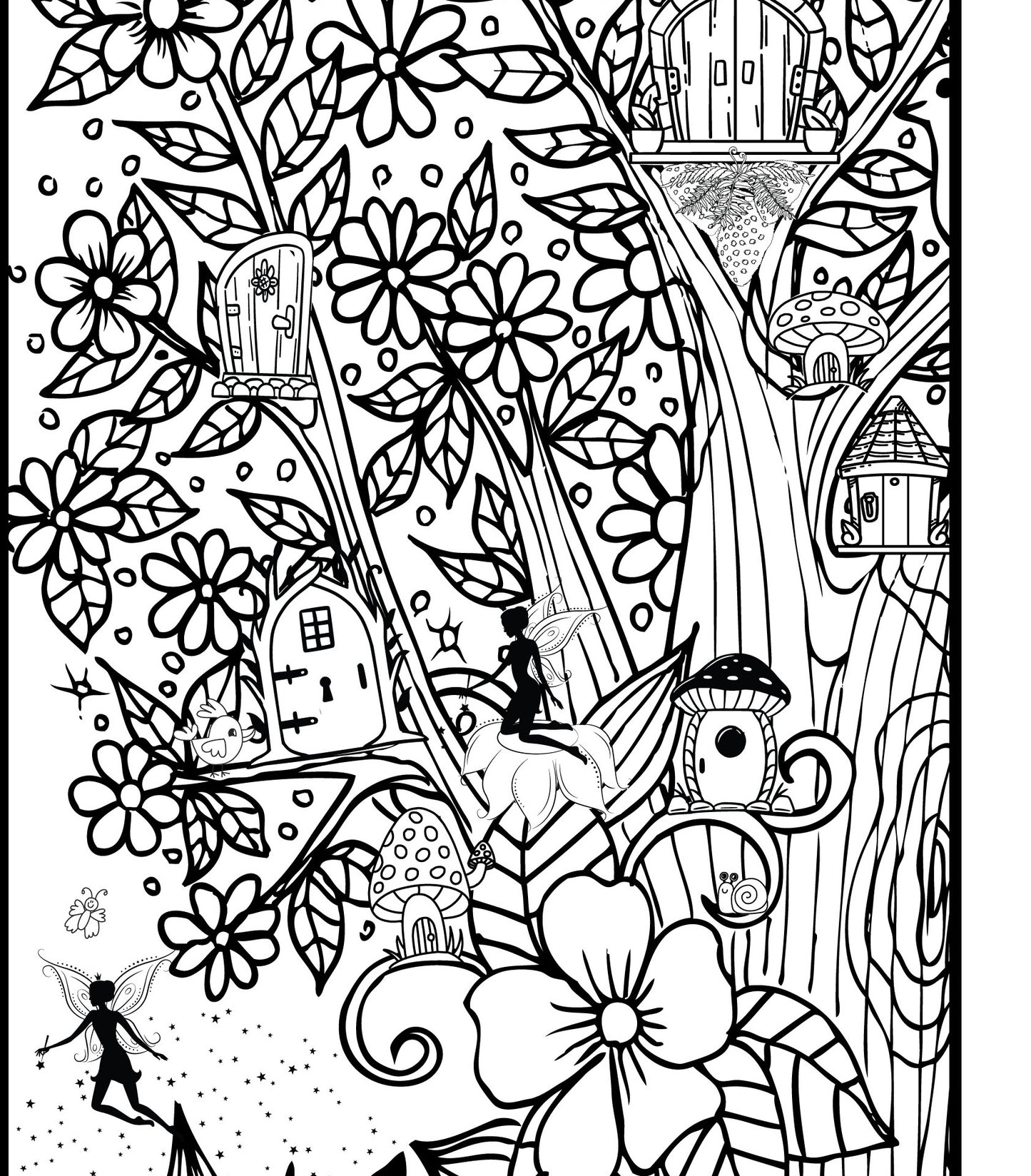 Fairy Doors Coloring Banner Poster 24x72"