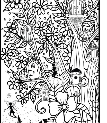 Fairy Doors Coloring Banner Poster 24x72"