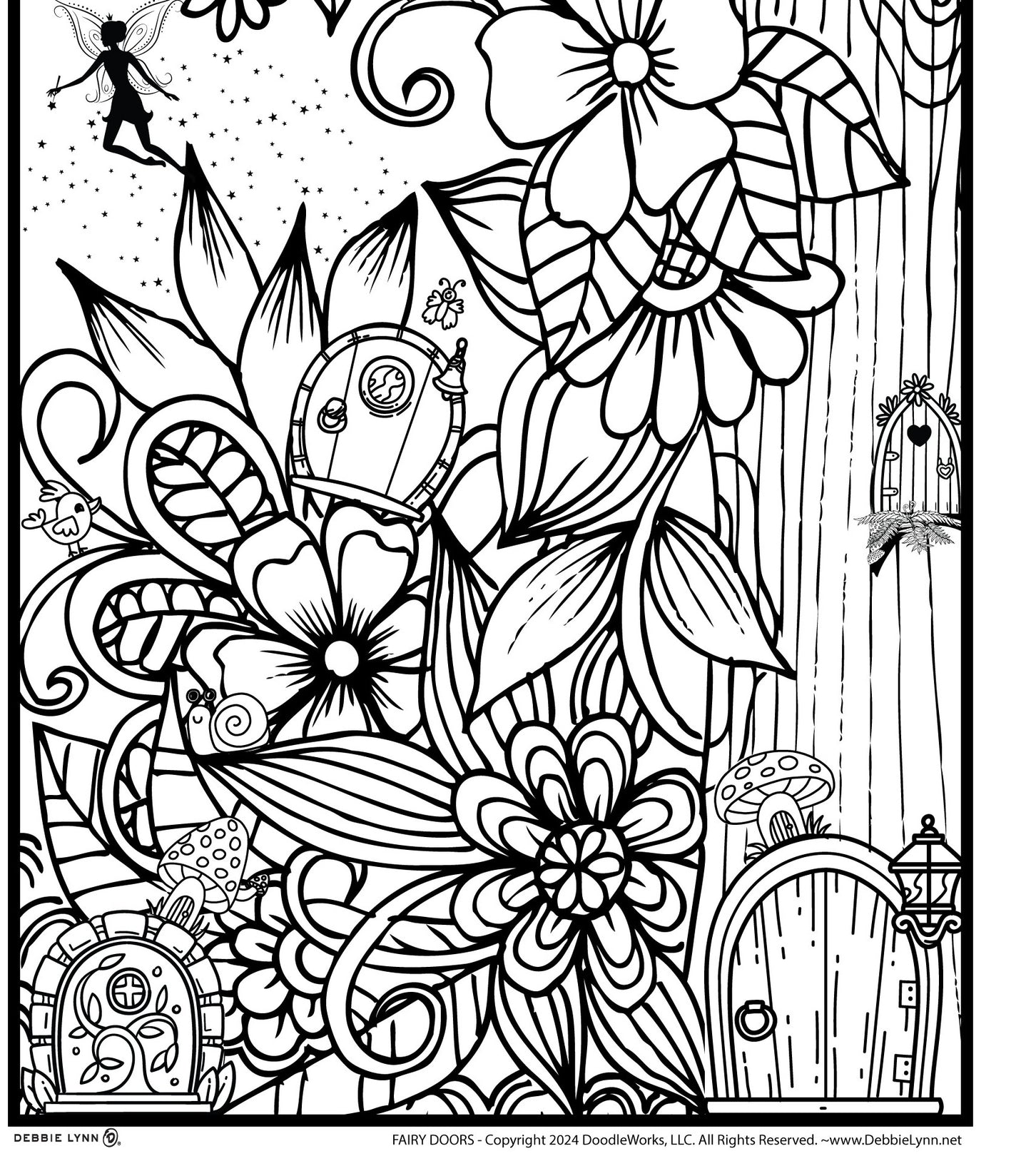 Fairy Doors Coloring Banner Poster 24x72"