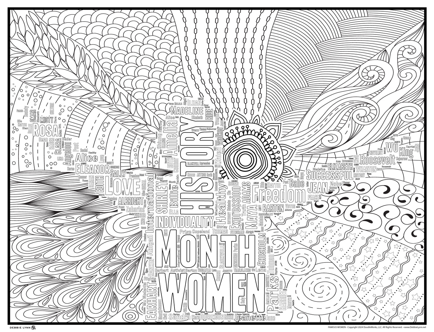 Famous Women Giant Coloring Poster 46x60"