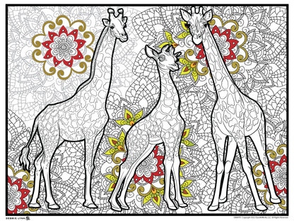 Giraffe Personalized Giant Coloring Poster 46"x60"