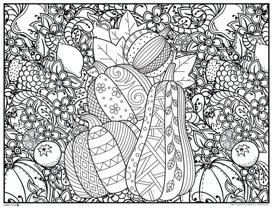 Gourds Personalized Giant Coloring Poster 46"x60"