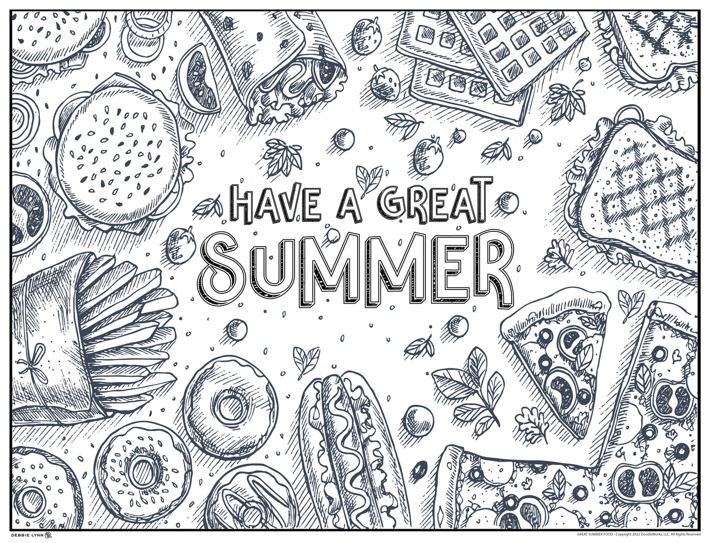 Summer Food Personalized Giant Coloring Poster 46"x60"