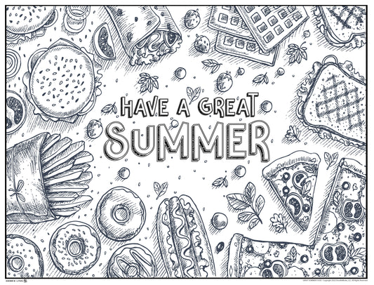 Summer Food Personalized Giant Coloring Poster 46"x60"