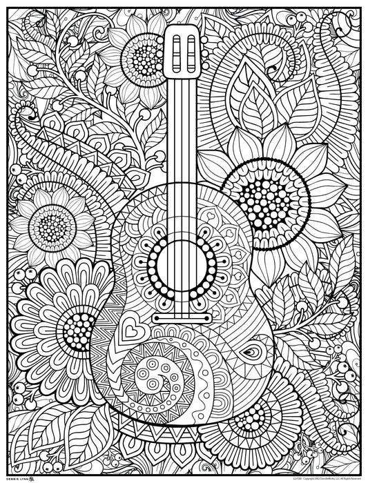 Guitar Personalized Giant Coloring Poster