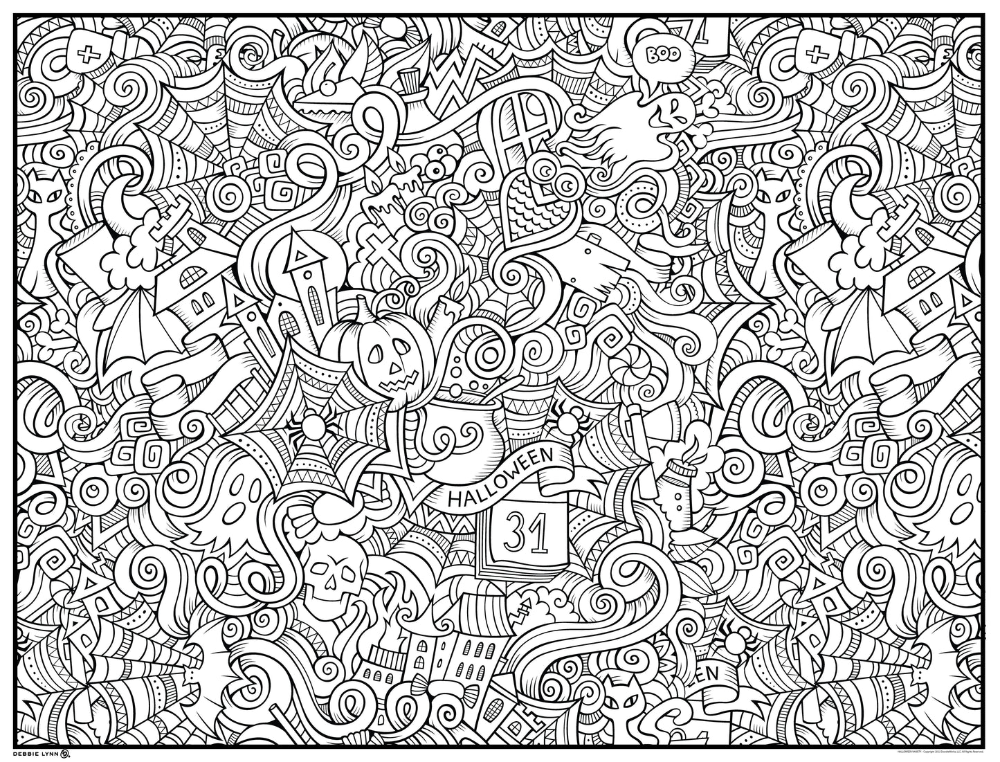 Halloween Variety Personalized Giant Coloring Poster 46"x60"