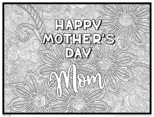 Happy Mother's Day Personalized Giant Coloring Poster 46"x60"