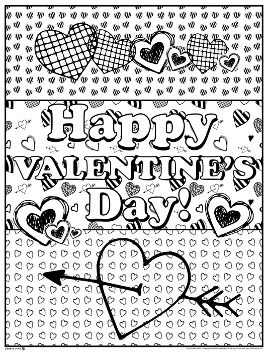 Happy Valentines Day Personalized Giant Coloring Poster 46"x60"