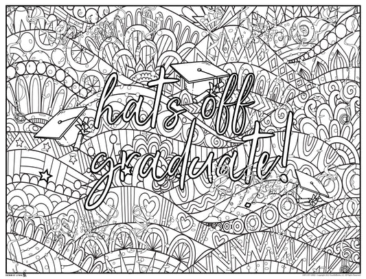 Hats Off Grad Personalized Giant Coloring Poster 46"x60"
