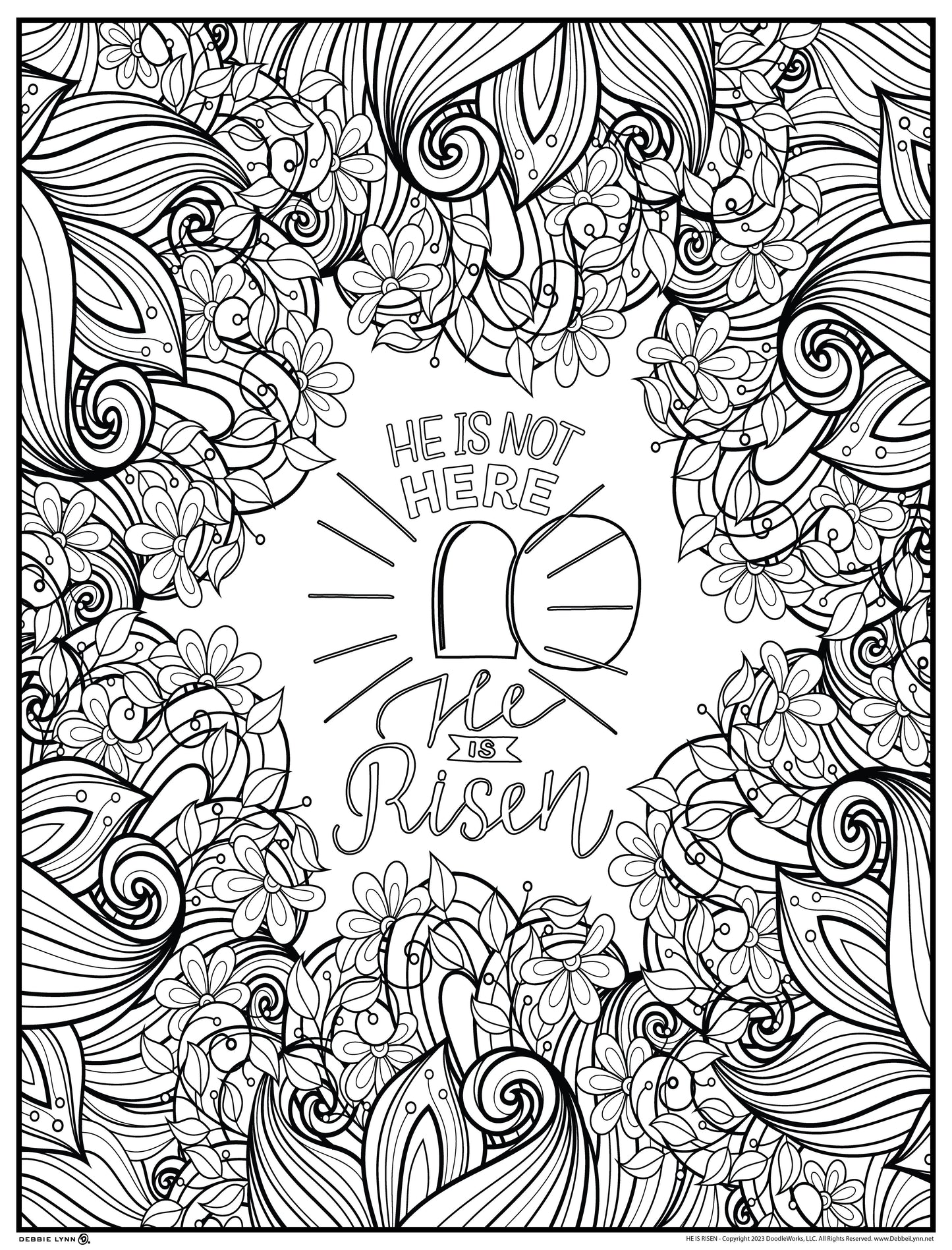 He Is Risen Flowers Personalized Giant Coloring Poster 46"x60"