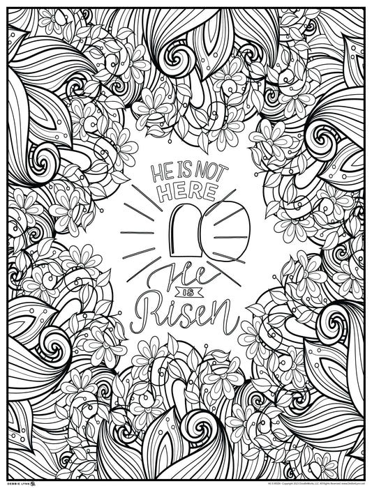 He Is Risen Flowers Personalized Giant Coloring Poster 46"x60"