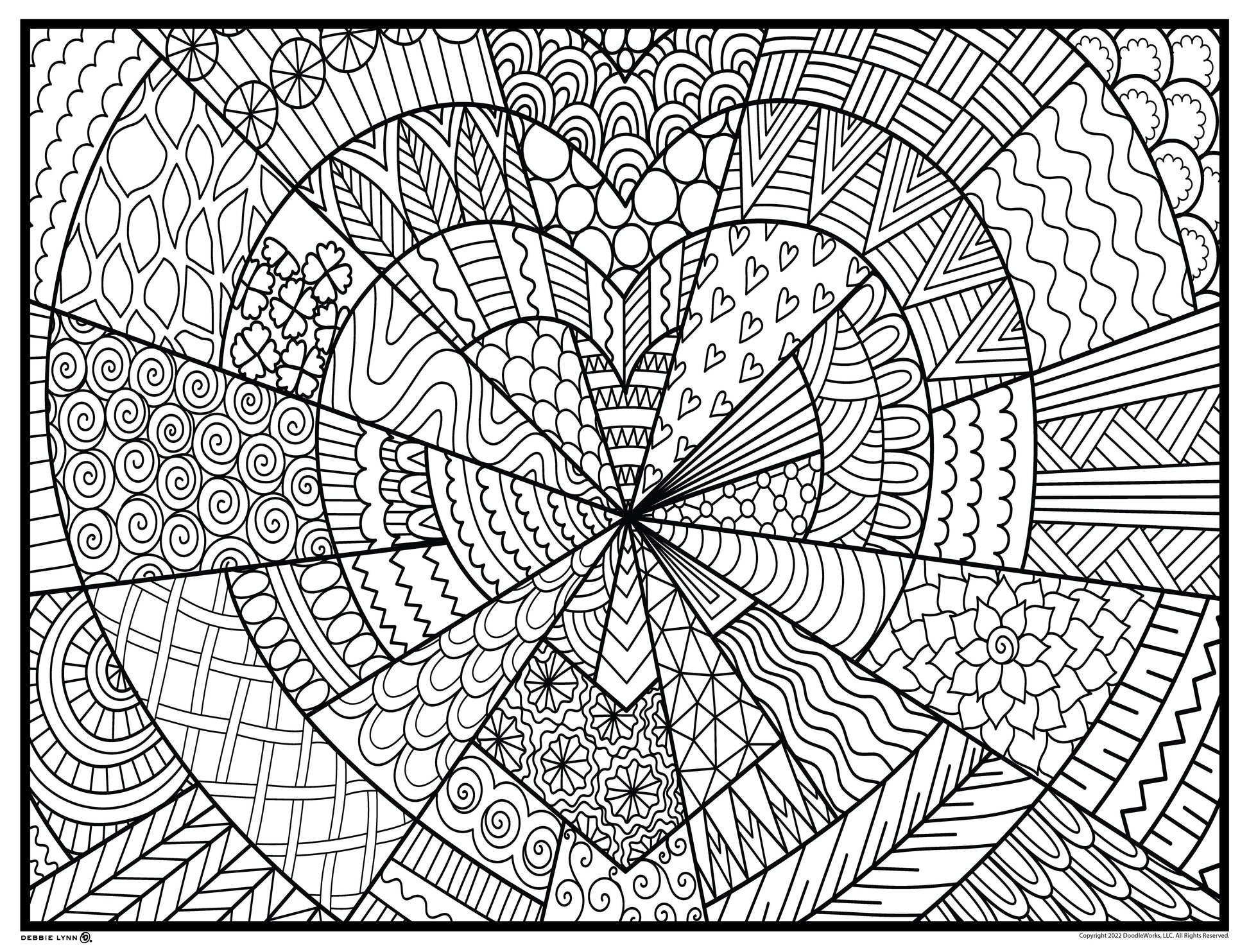 Heart Doodle Valentines Day Personalized Giant Coloring Poster 46x60 –  Debbie Lynn