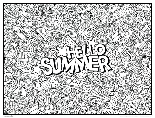 Hello Summer Personalized Giant Coloring Poster 46"x60"