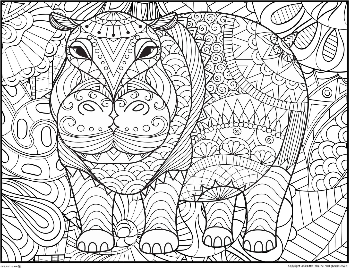 Hippo Personalized Giant Coloring Poster