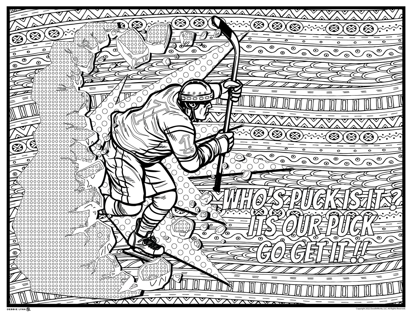 It's Our Puck Hockey Personalized Giant Coloring Poster 46"x60"
