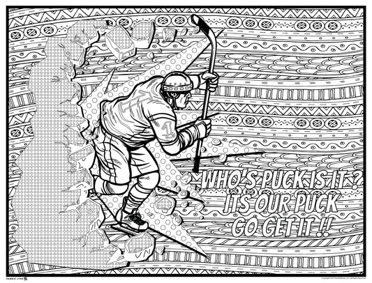 It's Our Puck Hockey Personalized Giant Coloring Poster 46"x60"
