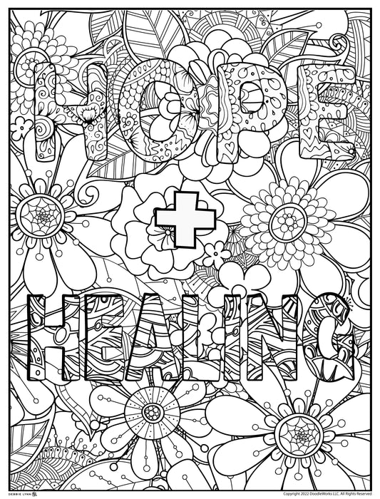 Hope + Healing Personalized Giant Coloring Poster 46"x60"