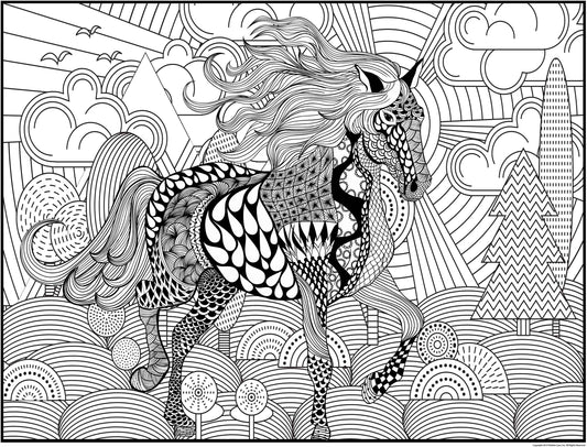 Horse Personalized Giant Coloring Poster 46"x60"