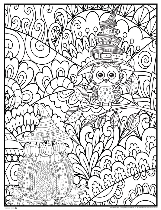 Halloween Hats Coloring Poster 46"x60"