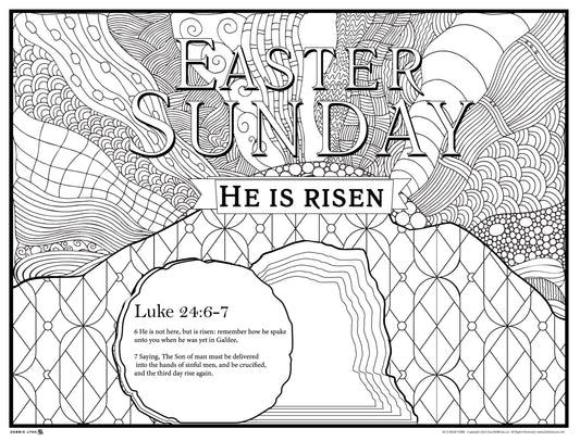 He Is Risen Tomb Personalized Giant Coloring Poster 46"x60"