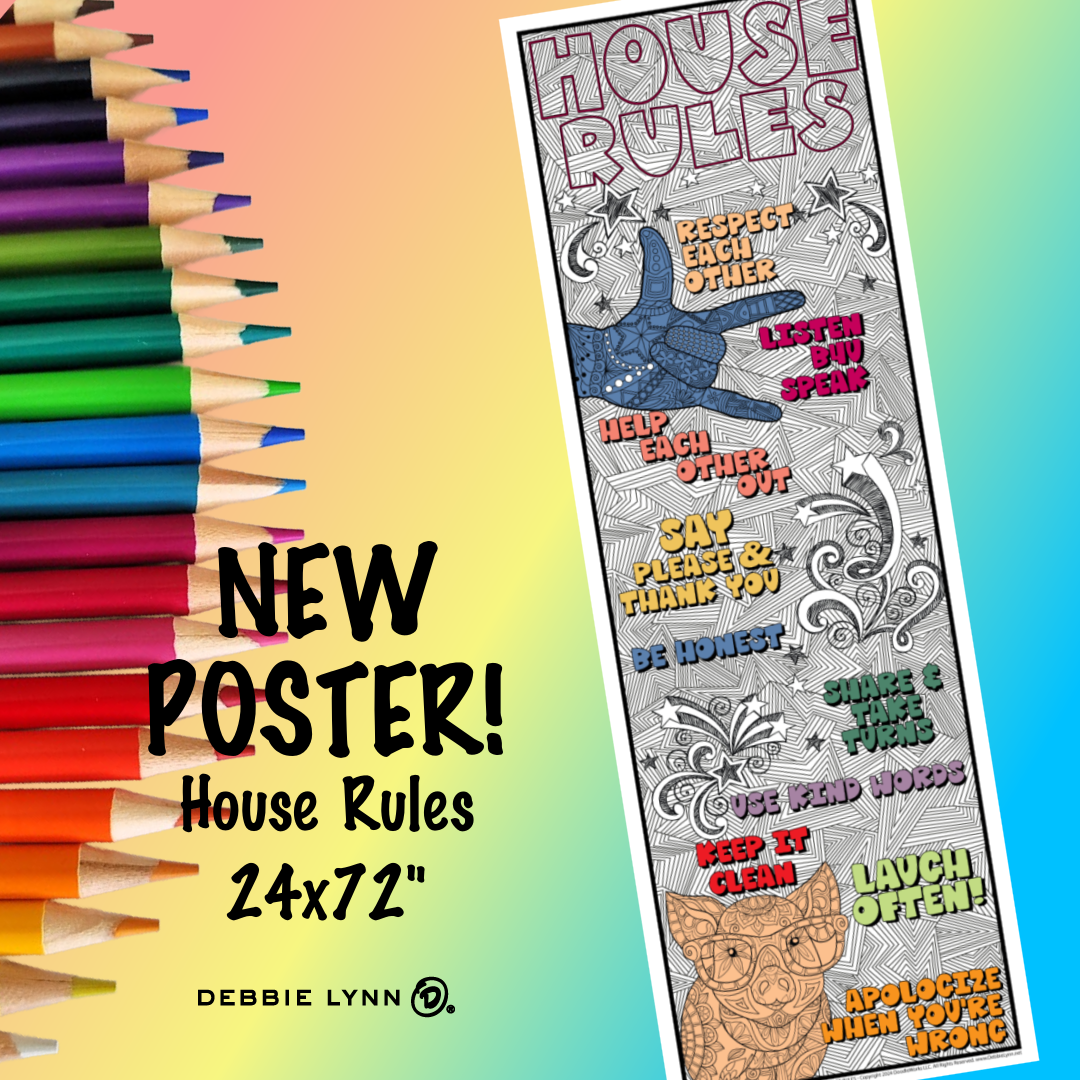 House Rules Coloring Banner Poster 24x72