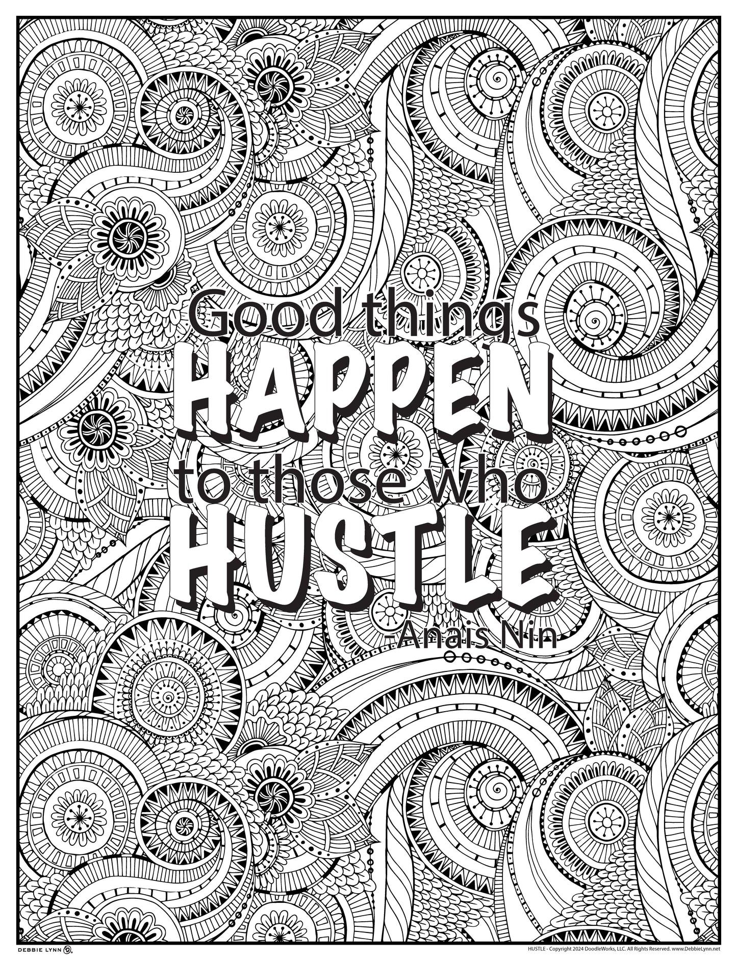 Hustle Good Things Giant Coloring Poster 46"x60"