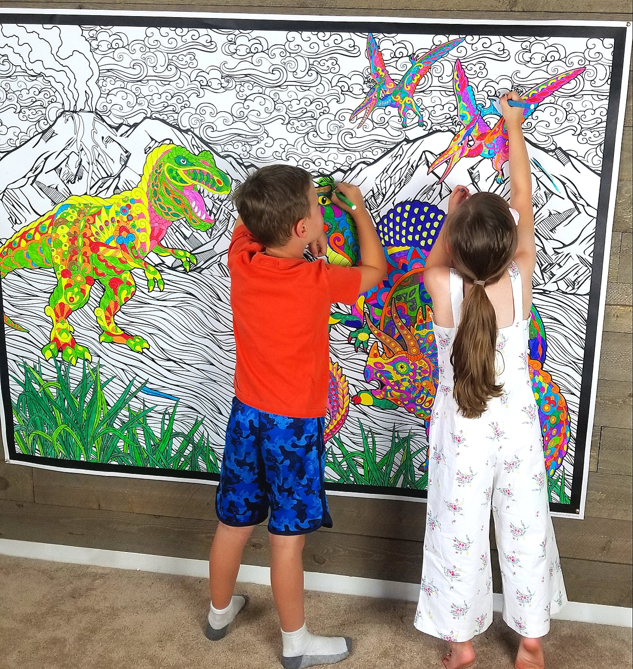 Dinosaur Personalized Giant Coloring Poster  46"x60"