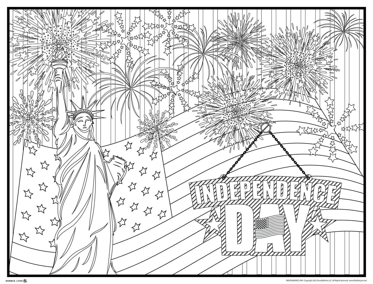 Independence Day Personalized Giant Coloring Poster 46"x60"