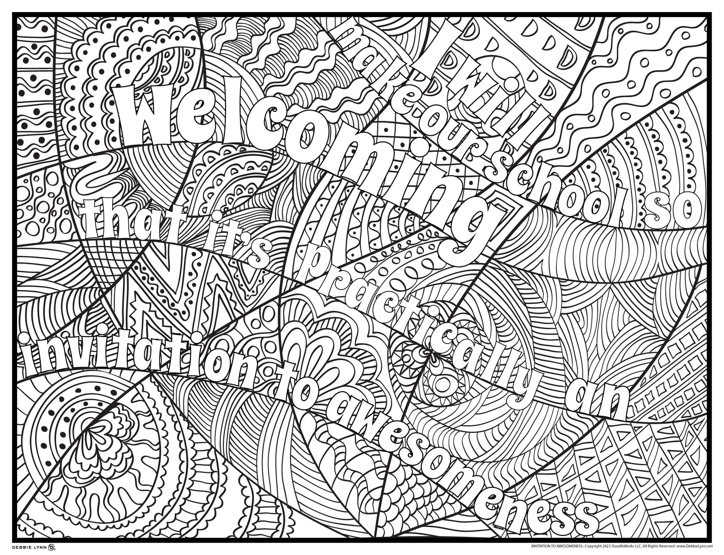 Invitation to Awesome Personalized Giant Coloring Poster 46"x60"