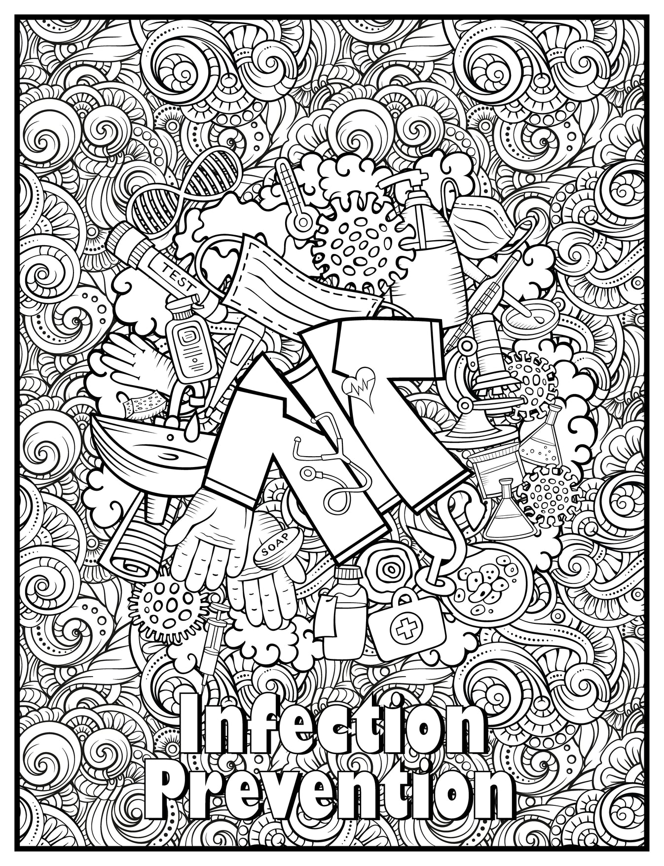 Infection Prevention Personalized Giant Coloring Poster 46"x60