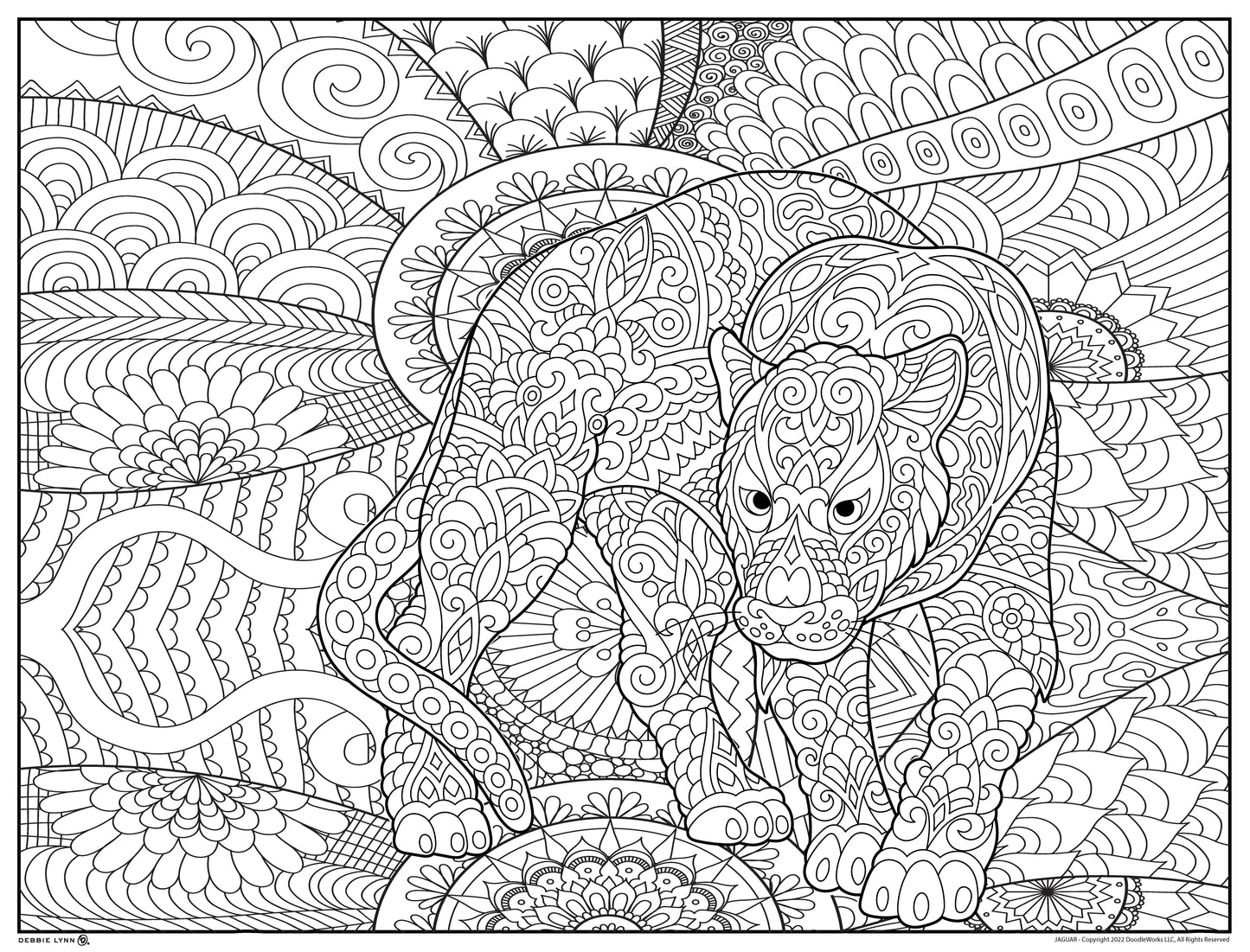 Jaguar Personalized Giant Coloring Poster 46"x60"
