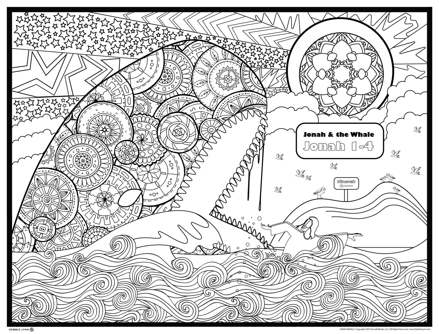 JONAH AND THE WHALE-FAITH PERSONALIZED GIANT COLORING POSTER 46"x60"