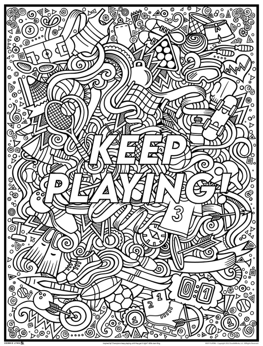 Keep Playing Personalized Giant Coloring Poster 46"x60"