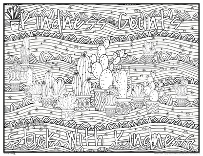 Kindness Counts Personalized Giant Coloring Poster 46"x60"