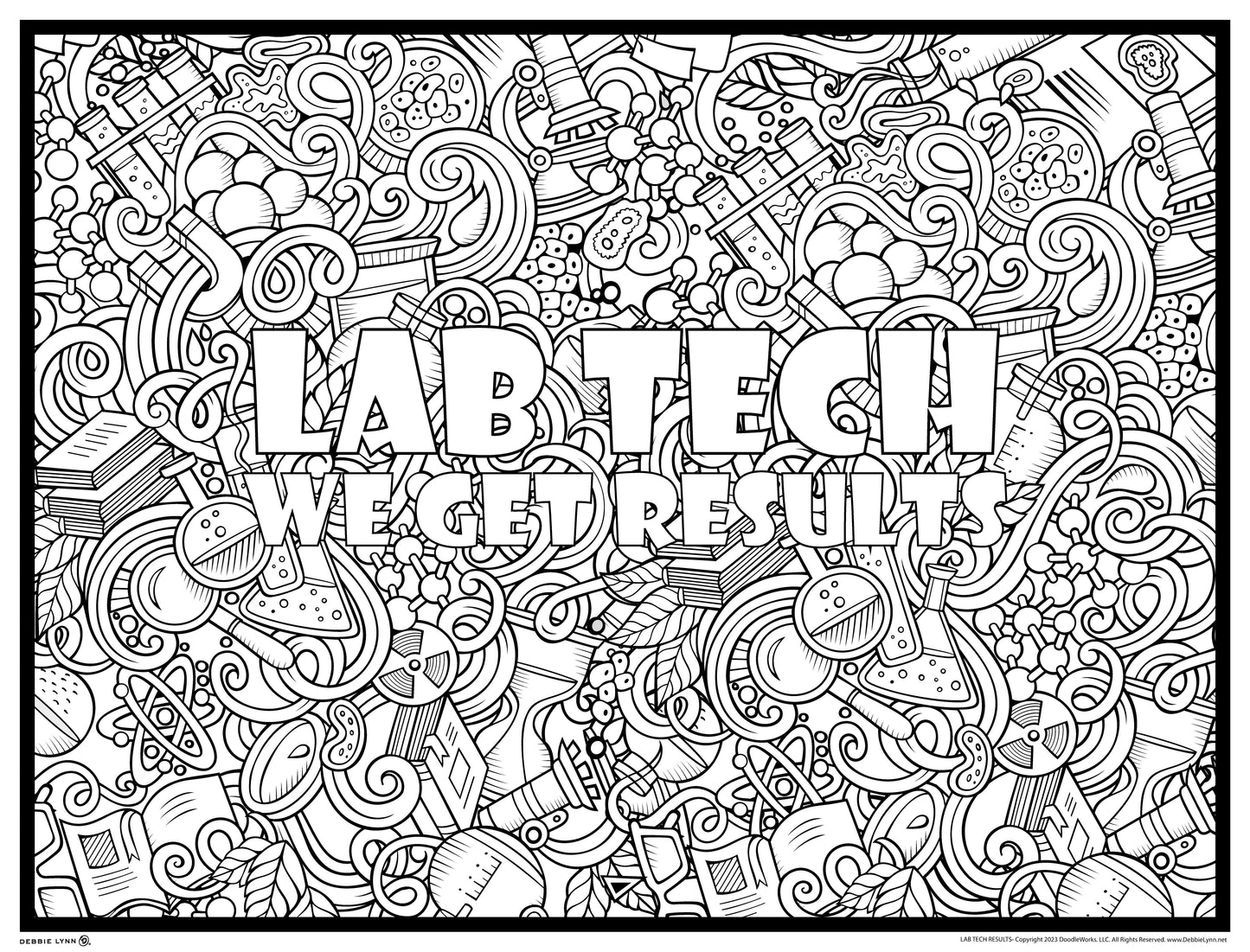 Lab Techs Get Results Personalized Giant Coloring Poster 46"x60"