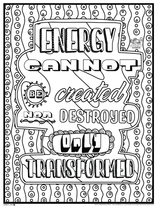 Law of Conservation of Energy Spunky Science Personalized Giant Coloring Poster 46"x60"