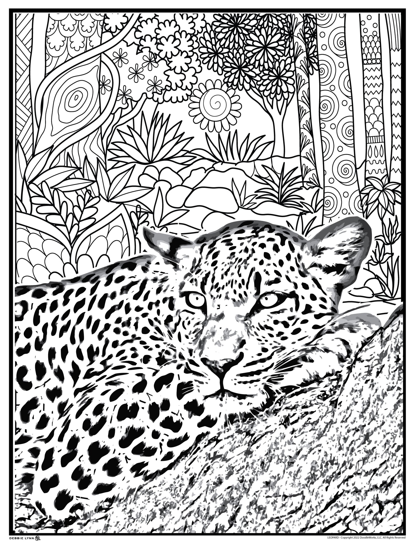 Leopard Personalized Giant Coloring Poster 46"x60"