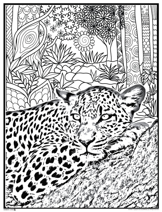 Leopard Personalized Giant Coloring Poster 46"x60"