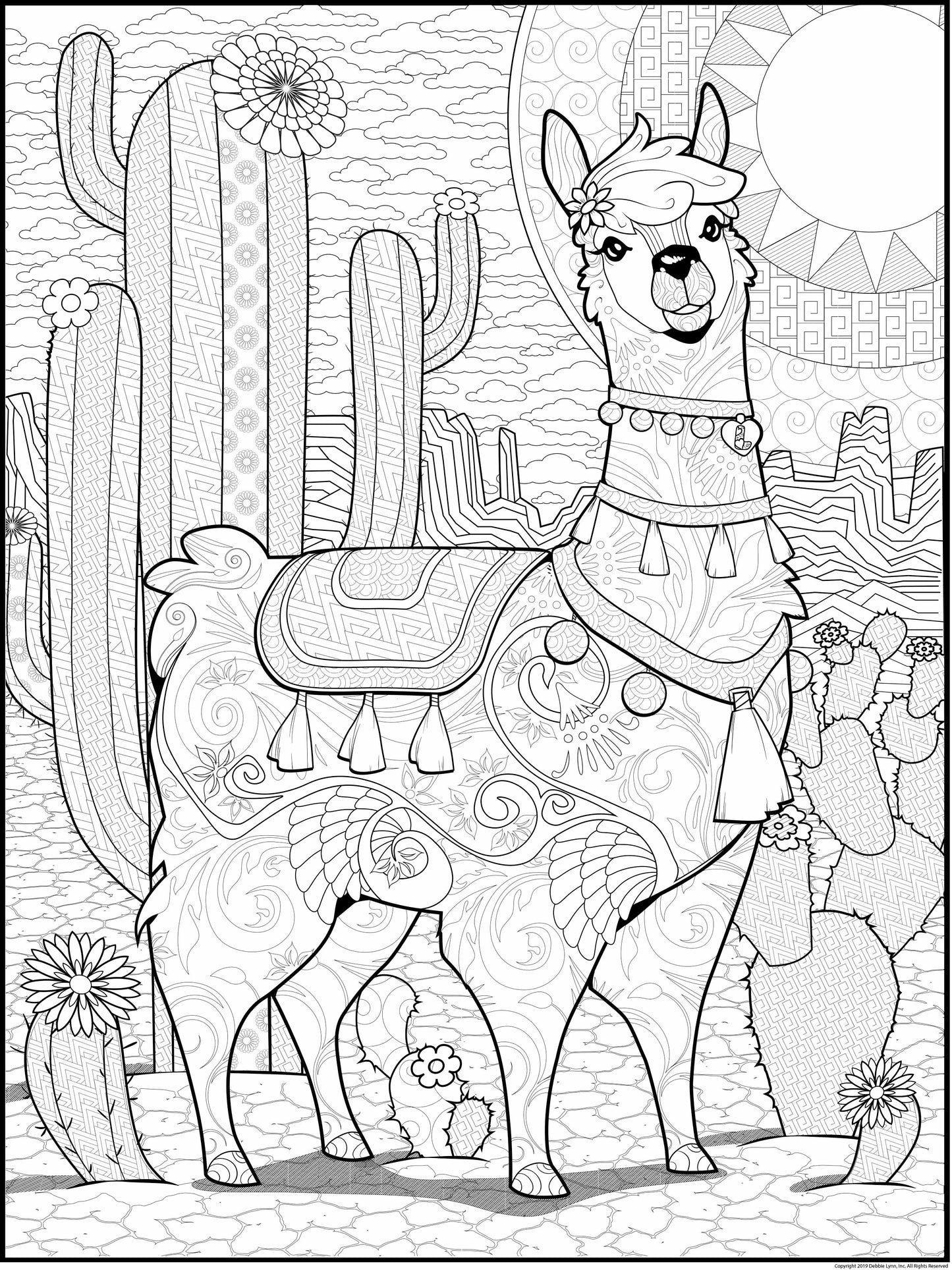 Llama Personalized Giant Coloring Poster 46"x60"