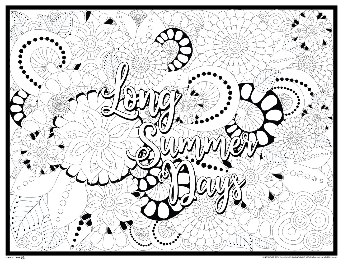 Long Summer Days Personalized Giant Coloring Poster 46"x60"