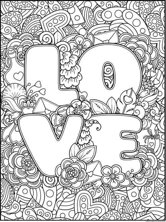 Love Coloring Poster 24x36