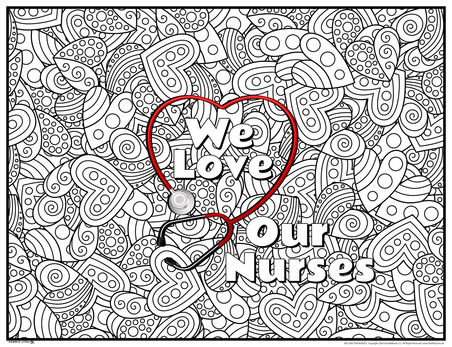 We Love Our Nurses Personalized Giant Coloring Poster 46"x60"