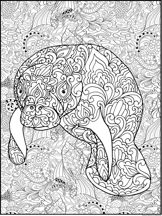 Manatee Personalized Giant Coloring Poster 46"x60"