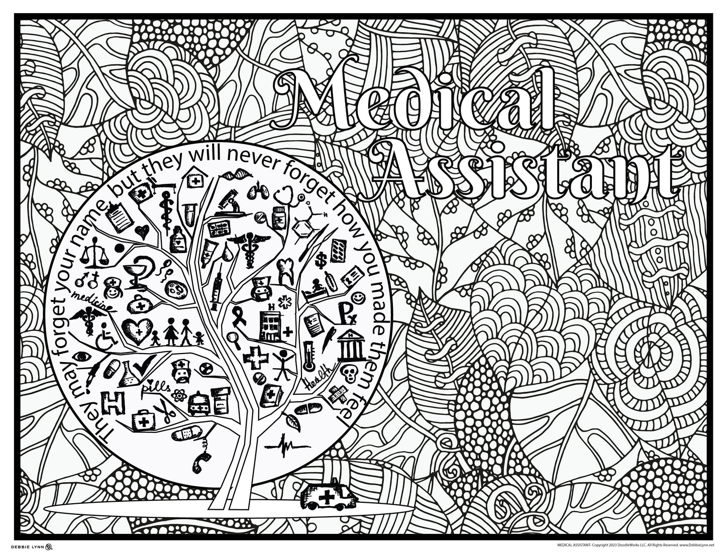 Medical Assistant Personalized Giant Coloring Poster 46"x60"