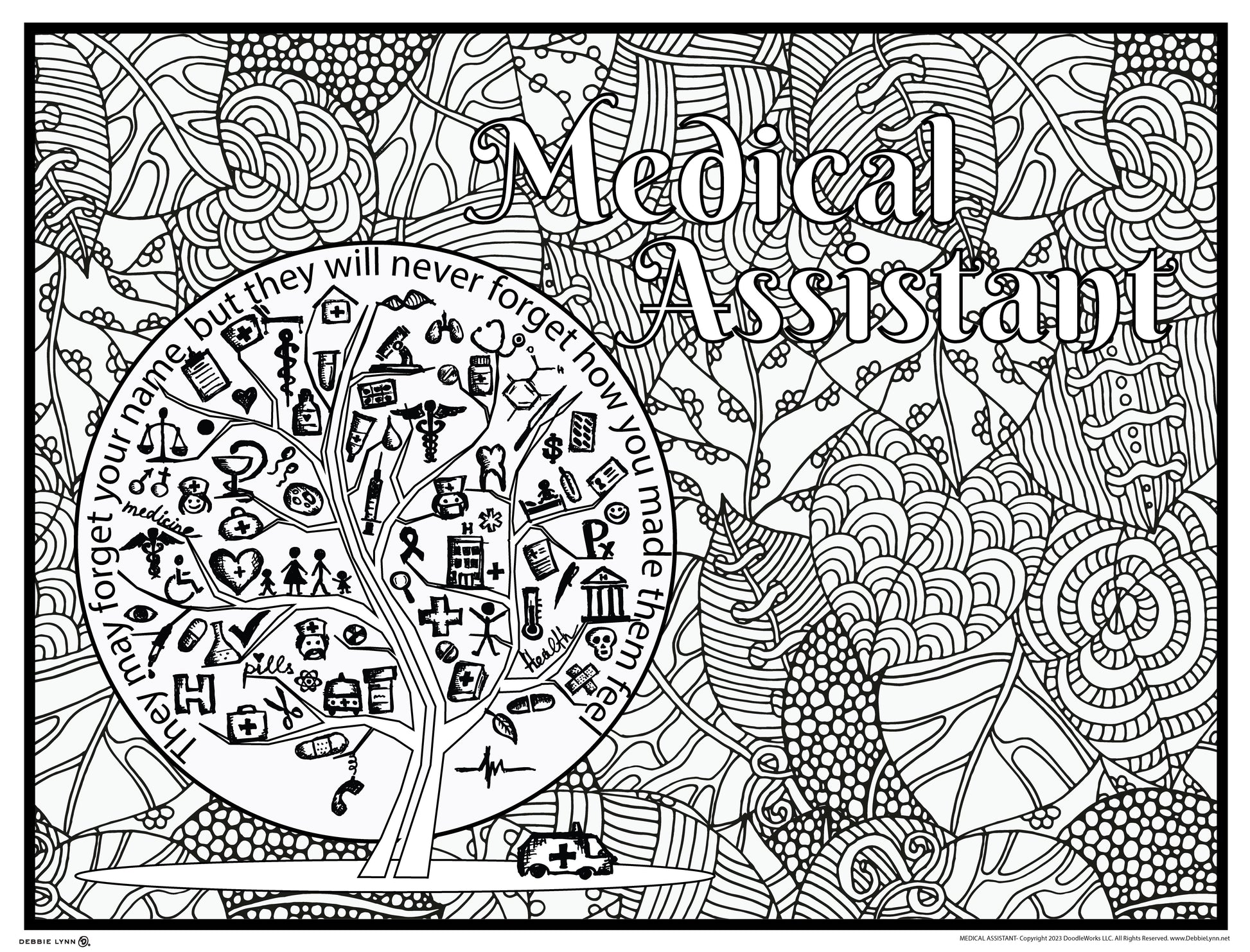 Medical Assistant Personalized Giant Coloring Poster 46 medical-assistant-personalized-giant-coloring-poster-46-x60-debbie-lynn