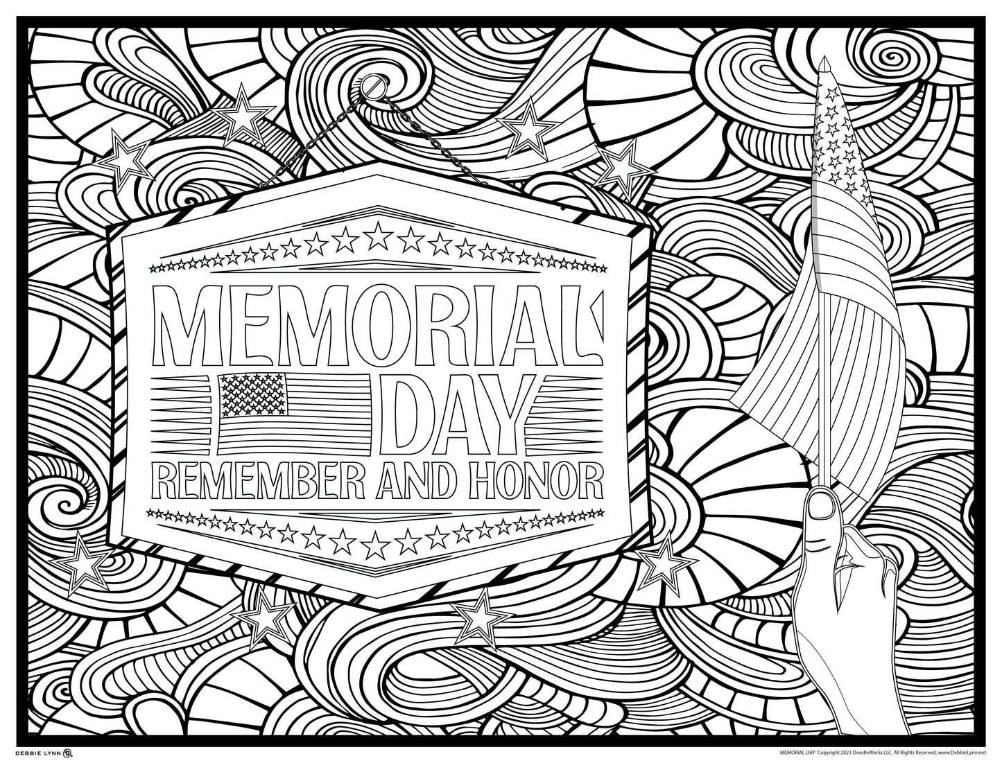 Memorial Day Personalized Giant Coloring Poster 46x60"