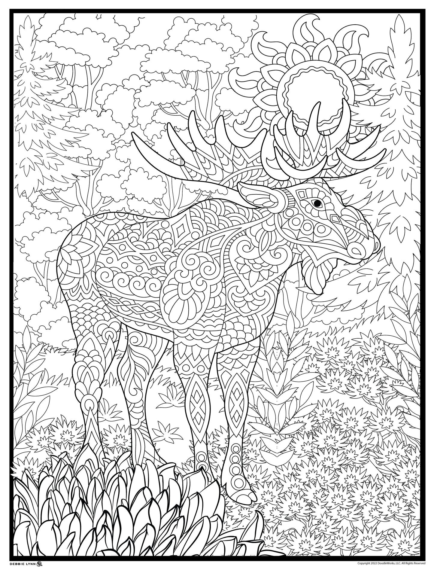 Moose Personalized Giant Coloring Poster 46"x60"